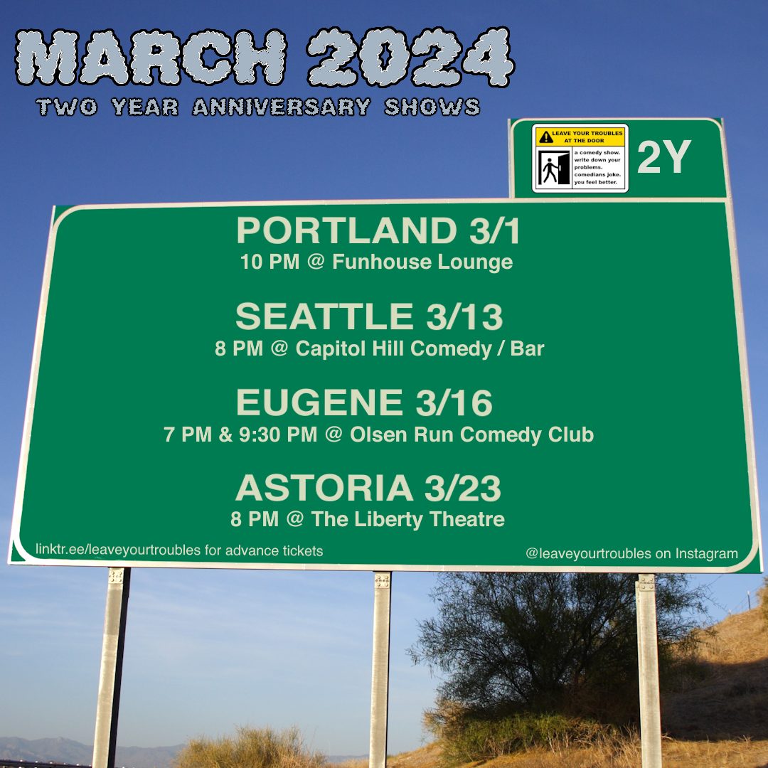 PORTLAND! SEATTLE! EUGENE! ASTORIA (Oregon)! Leave Your Troubles is coming  for ya - Chris Hudson