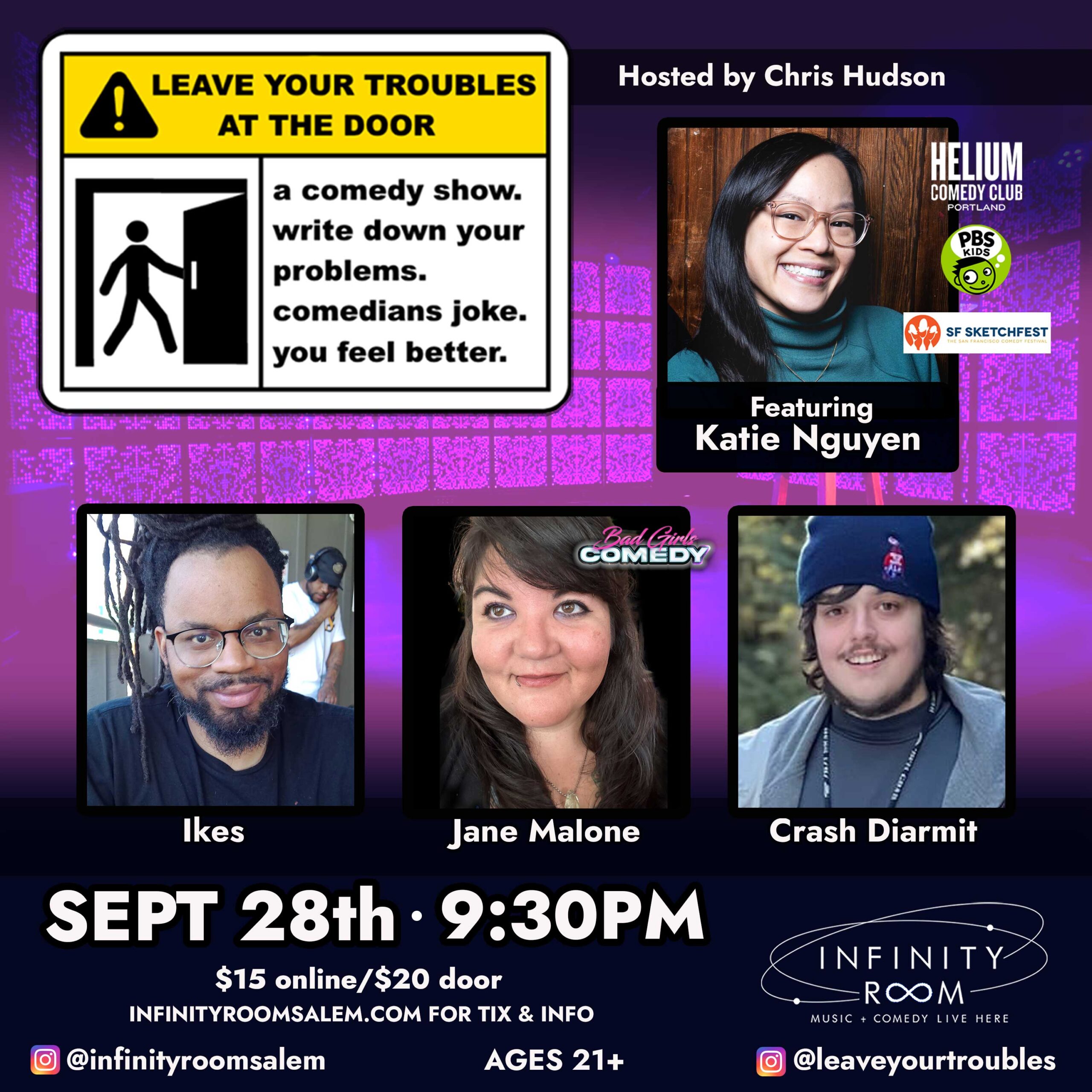 salem oregon events tonight fun interactive comedy stand-up comedy comedians chris hudson leave your troubles