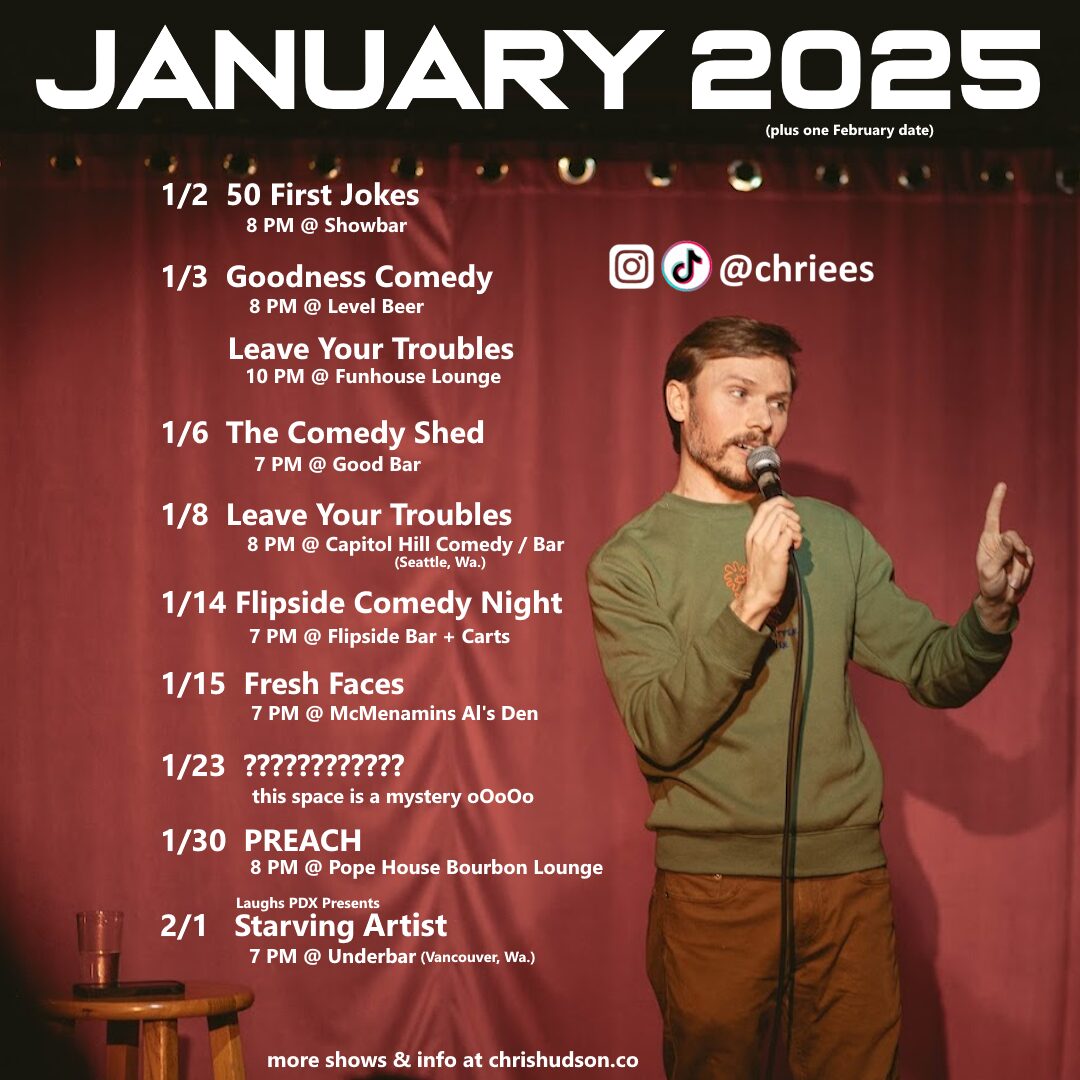 Here are my JANUARY 2025 shows so far…